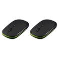 thumbnail image 2 of Wisewang 2 .4GHz Wireless Mouse Smooth Hand Feeling Slim USB Receiver Changeable 1600DPI Optical Gaming Mouse Black 2Set, 2 of 6