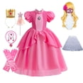 thumbnail image 2 of Vestido de princesa de melocotón para niñas, traje de juego de rol, disfraz de fiesta de cumpleaños, trajes de actuación de escenario, ropa de fantasía de Carnaval Fivean unisex, 2 of 2