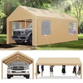 thumbnail image 4 of Hoteel 10'x20' Large Heavy Duty Carport with Steel Frame, Portable Garage Carport Wedding Tent Gazebo Big Tents Shelter with Waterproof Top Cover, All-Season Tarp, Khaki, 4 of 13