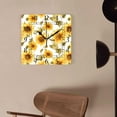 thumbnail image 4 of 14 Inch Wall Clock Battery Operated Square Clock Decorative for Office, Kitchen, Outdoor, Living Room，Watercolor Sunflower Seamless Pattern Beautiful Art, 4 of 4