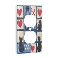 thumbnail image 2 of Yayeee Duplex Wall Plate 1-Gang 4.5"x2.7" Home Receptacle Light Switch Decorative Outlet Cover, Black Cats and Hearts, 2 of 7