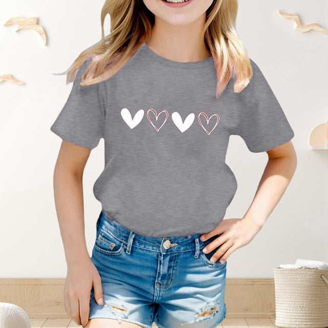 T-Shirt Décontracté Cool à Imprimé Graphique de la Saint-Valentin pour Enfants et Jeunes