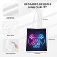 thumbnail image 4 of DouZhe Reusable Grocery Bags, Neon Play Now Game controller Lightweight Polyester Canvas Cloth Tote Bag for Travle Gym Shopping School, 15" x 16", 4 of 7