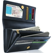 Genuine Leather Wallets For Women - Ladies Accordion Clutch Wallet With Coin Purse Pocket And ID Window RFID Blocking