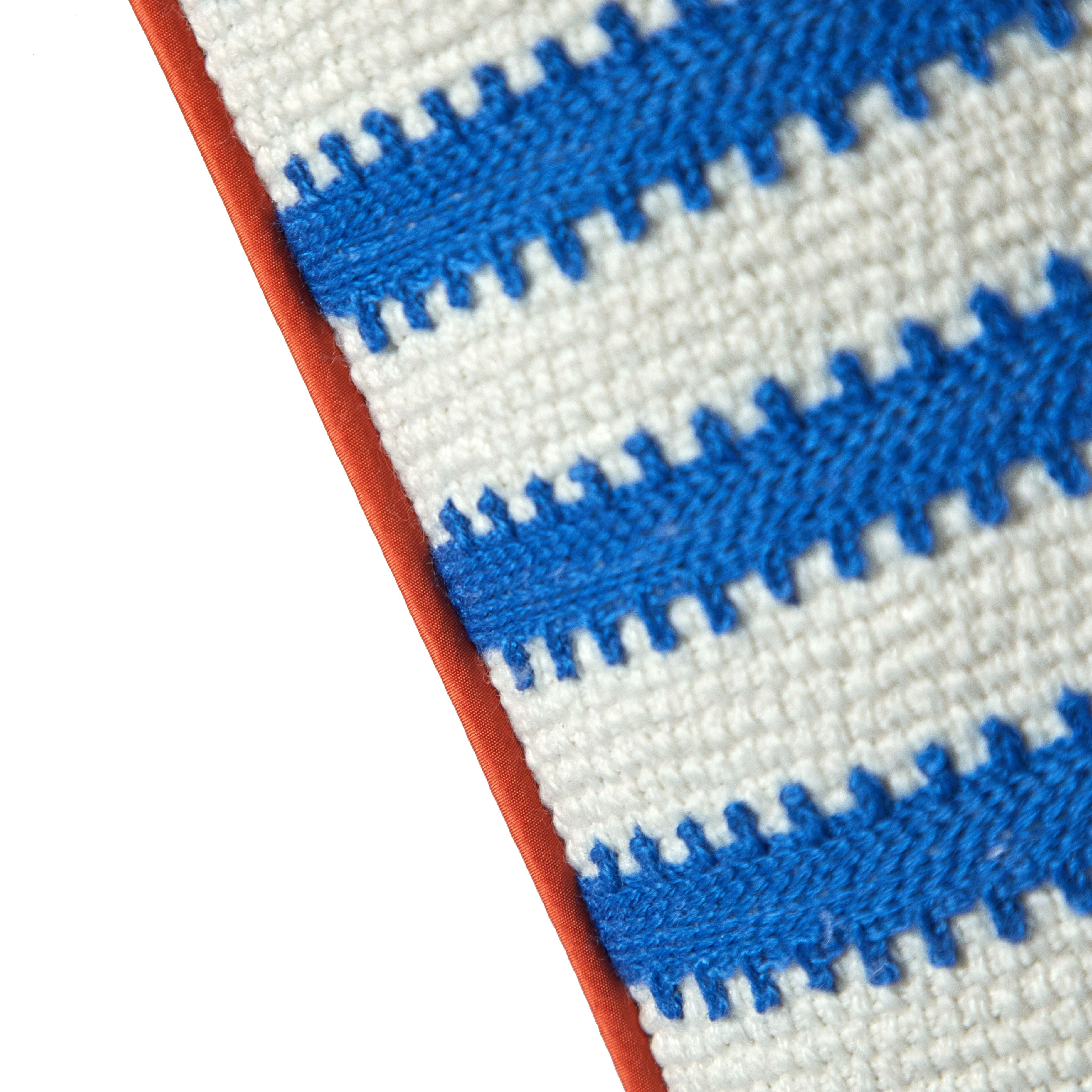 Mainstays by Becky G. & Alejandra Oblong Decorative Pillow, Royal Blue Cabana Stripe, 14" x 20"