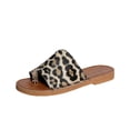 thumbnail image 1 of Ediodpoh Slippers Women's Large Size Flat Bottom Square Head Beach Slippers Womens Slippers Brown 9.5, 1 of 7