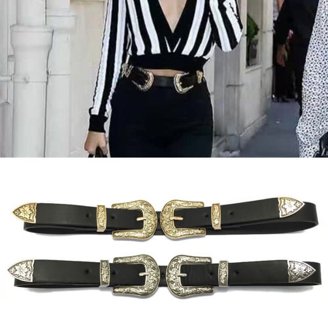 Black and White Check Canvas unisex Belt with Gold Buckle Louis Vuitton belt White Damier Belt With Gold Color Buckle  main image 3