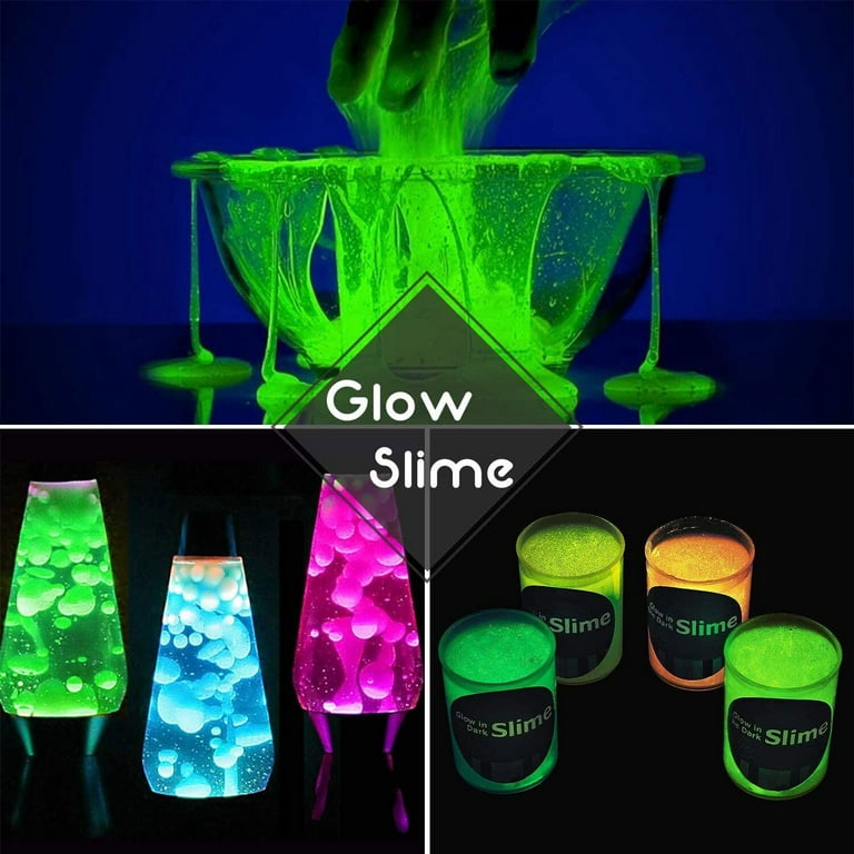  Glow in The Dark Pigment Powder (12 Colors, 0.7oz/20g