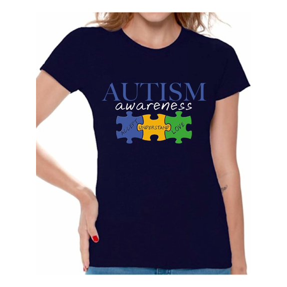 Awkward Styles Autism Awareness Shirts for Women Accept Understand Love T-shirt Autism Gifts Puzzle Pieces Tshirt Autistic Spectrum Awareness Shirt Support Autism Awareness Women's T Shirt