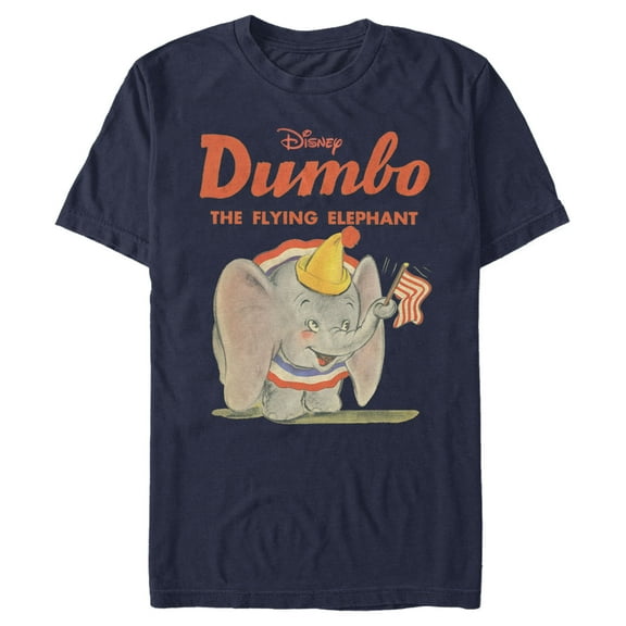 Men's Dumbo The Flying Elephant  Graphic Tee Navy Blue Small