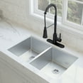 thumbnail image 3 of Design House Rectangular Double Bowl 32x18x10-inch 18-Gauge Undermount Kitchen Sink, Stainless Steel, 3 of 13