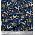 thumbnail image 1 of Soimoi Cotton Jersey Fabric Leaves & Reindeer Animal Print Fabric by The Yard 58 Inch Wide, 1 of 1