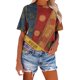 thumbnail image 2 of Blusa de Manga Corta Cuello Redondo Impreso Señoras Casual Top, Blusa Ligera de Poliéster para el Trabajo, la Fiesta Y Toda la Temporada de Uso Diario, 2 of 4
