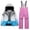 Pink, variant on Girls Ski Suit Size 8 Fashion Children's Ski Suit Windproof Warm Children's Skiing Set Winter Zip Up Jacket Hooded Long Gradient Printing Pant