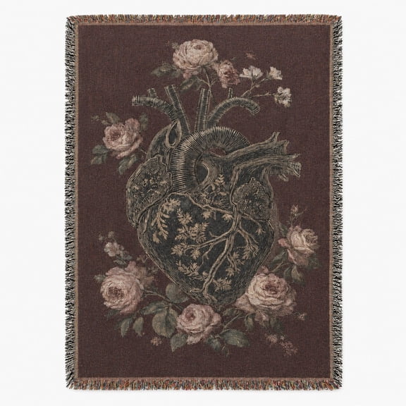 Classic Woven Throw Blanket, 100% Cotton with Fringed Edges, Home Decor
