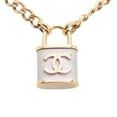 thumbnail image 2 of Pre-Owned Chanel Coco Mark Cadena Padlock Motif Chain Necklace, Gold Plated, Women's, 2 of 8