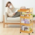 thumbnail image 3 of ZNNT Rolling Utility Cart Storage Rack with 360-Degree Swivel Wheels Multi-Tier Shelves Design Easy Assembly Multifunctional Storage Trolley, 3 of 7
