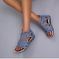 thumbnail image 2 of Sandals for Women Sandals Clearance Flat Lace Open-toe Women's Shoes with Zipper Roman Women's Sandals, 2 of 7