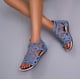 thumbnail image 1 of Zapatos planos de encaje con punta abierta para mujer con cremallera Sandalias romanas para mujer Wmkox8yii  nm3606, 1 of 7