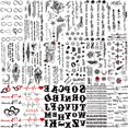 thumbnail image 1 of TASROI 18 Hojas Citas Inspiradas en Negro Tatuajes Temporales para Mujeres Niños Niños Letras del Alfabeto de Larga Duración Palabras Tatuajes Falsos Pegatinas Aves Cruz ECG Infinito Luna Estrella Cue, 1 of 5