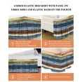 thumbnail image 5 of Vintage Bed Skirt King Size 16" Drop Farmhouse Blue Brown Wood Grain Country Style Ruffled Wrap Around Bed Skirts Adjustable Elastic Bedskirt Dust Ruffle for King Size Bed, 5 of 7