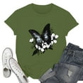 thumbnail image 2 of NAMTYQX Short Sleeve Shirts for Women Loose Casual Light Gemusterte Short Sleeve Graphic Plus Size Airoft Crew Neck Shirts for Teens Girls Army Green Size 5XL, 2 of 4