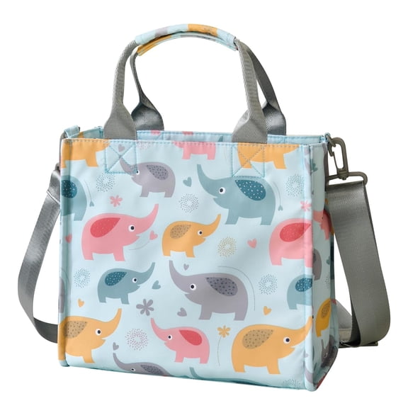 Small Diaper Bag Tote Waterproof Travel Mini Diaper Bag Multi-Function Baby Handbag Crossbody Purse(Blue Elephant)