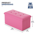 thumbnail image 2 of MoNiBloom 30" Folding Storage Ottoman Bench, PU Leather Collapsible Footrest Ottoman with Storage, for Living Room Bedroom Entryway, Dark Pink, 2 of 8
