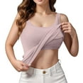 thumbnail image 4 of Pxiakgy Women's Basic Solid Camisole Stretch Casual Tank Tops with Built-In-Bra Turtleneck Slim Blouse Shirt Sleeveless Solid Blouse Wide Strap Camisole Cotton Cami Shirts Coffee Xxl, 4 of 4