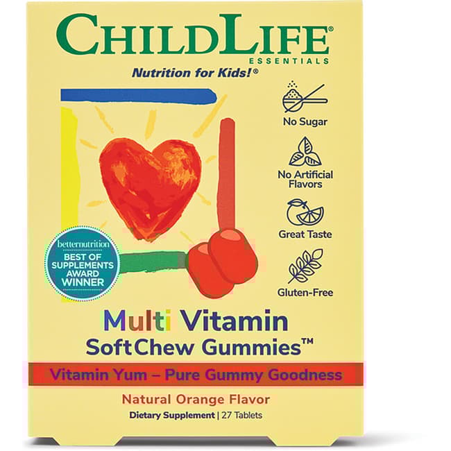 ChildLife Essentials Multi Vitamin Gummies for Kids Natural Orange, 27 Tablets