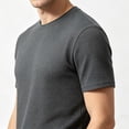 thumbnail image 5 of Dolkfu Short Sleeve Dress&nbsp;Shirts&nbsp;for Men Crew Neck Gray Pull-On Minimalist Tops Solid Athletic Modern T-Shirts Gray,Xxxl, 5 of 5