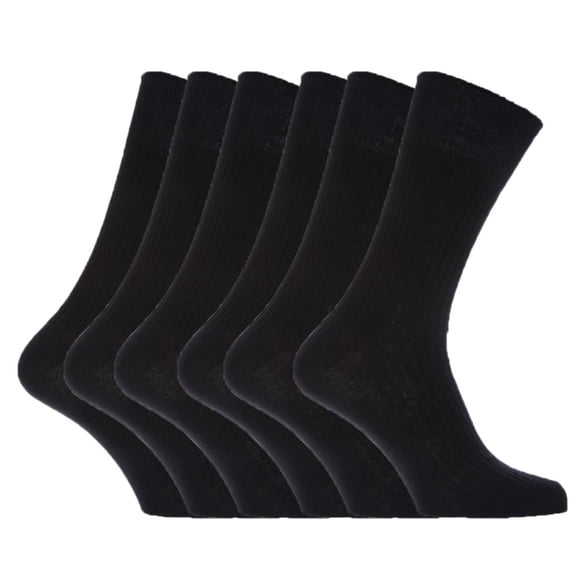 Dosaele Mens 100% Cotton Non Elastic Top Gentle Grip Socks (Pack Of 6)