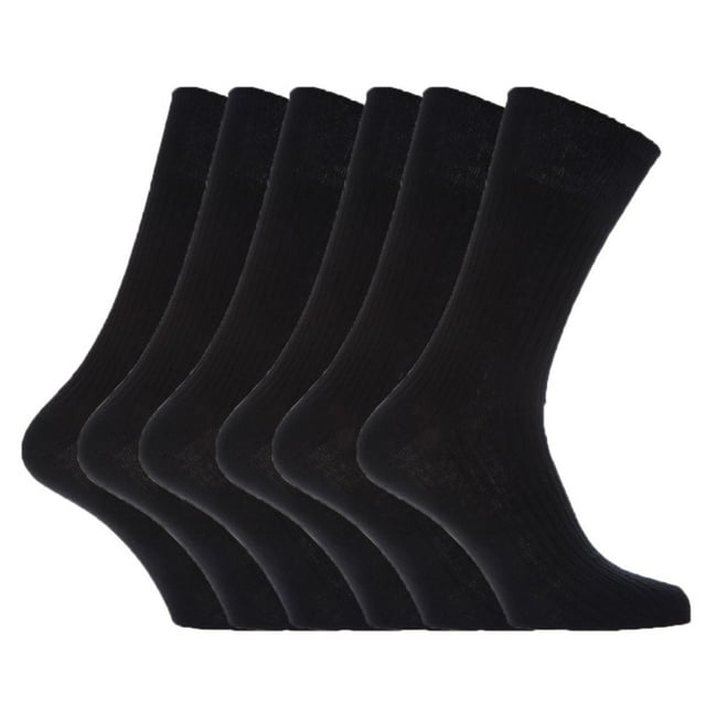 Dosaele Mens 100% Cotton Non Elastic Top Gentle Grip Socks (Pack Of 6)