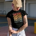 thumbnail image 2 of Coffee Word, Groovy Retro Wavy Text Merch Gift, Navy Blue T-Shirt, XL, 2 of 5