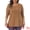 Brown, variant on DARING DIVA Women's Plus Crew Neck High Low Hem Blouse 1X Black