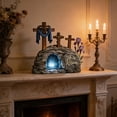 thumbnail image 4 of YingYouFu Wood Easter Resurrection Scene Cross Table Decor - He is Risen Religious Decor for Tabletop, Mantels, Tray & Perfect Christian Home Holiday Gifting, 4 of 7