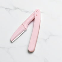 Beginner Eyebrow Trimmer – Pink Folding Brow Razor – Safe & Precise Hair Shaping Tool