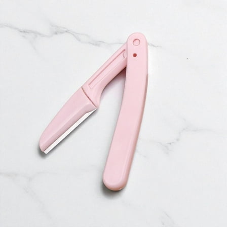 Pink Folding Eyebrow Trimmer Shaving Knife 1 Piece for Beginners