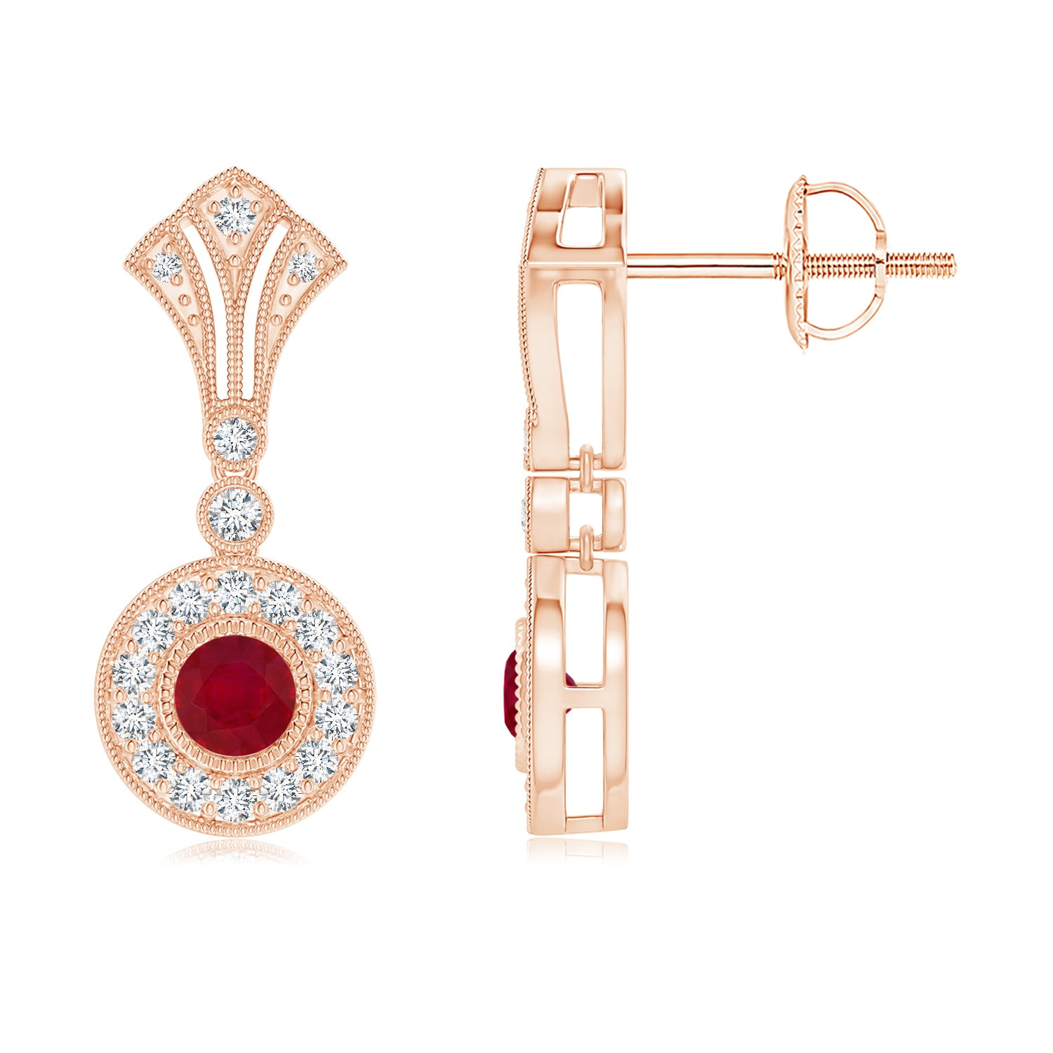 Details about   1CT Round Red Ruby CZ Halo Star Earrings Women Jewelry Gift 14K Rose Gold Plated