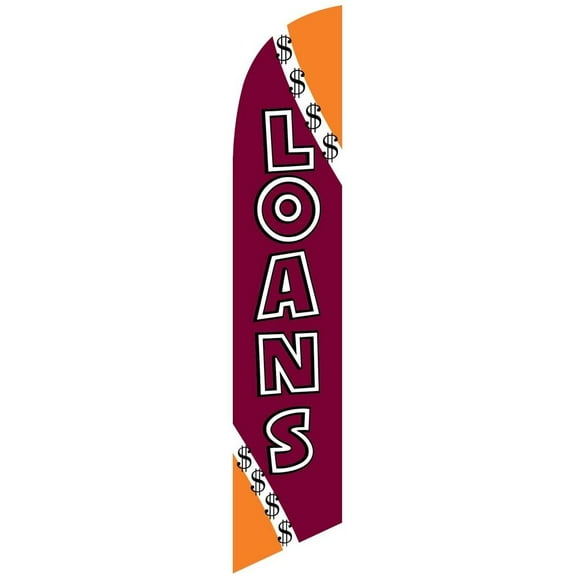 Loans Feather Banner Swooper Flag -No Wind Required- Replacement FLAG ONLY