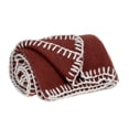 thumbnail image 2 of Parkland Collection Slubby 67x52" Solid Fabric Throw Blanket in Rust Red/White, 2 of 4