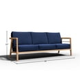 thumbnail image 2 of Daniele 4-Piece Teak Outdoor Patio Deep Seating Set with Navy Cushions, 2 of 5