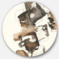 thumbnail image 1 of Designart 'Gold Glam Squares II' Glam Metal Circle Wall Art, 1 of 3