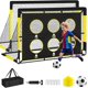 thumbnail image 1 of Wumubs Set de 2 Porterías de Fútbol para Niños de 6x4 Pies, Equipo de Entrenamiento con Pelota y Objetivos, Red de Fútbol para Niños de 3 a 12 Años, Juegos Deportivos al Aire Libre, 1 of 7