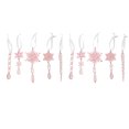 thumbnail image 2 of Crystal Snowflake Icicle Christmas Ornament Transparent Pendant Hanging Tree Decorations Simulated Ice Snow For Minimalist Holiday Style , 10pcs, Pink, 2 of 6