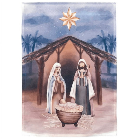Magnolia Gardens M070164 30 x 44 in. Holy Family In Creche Polyester Flag - Large