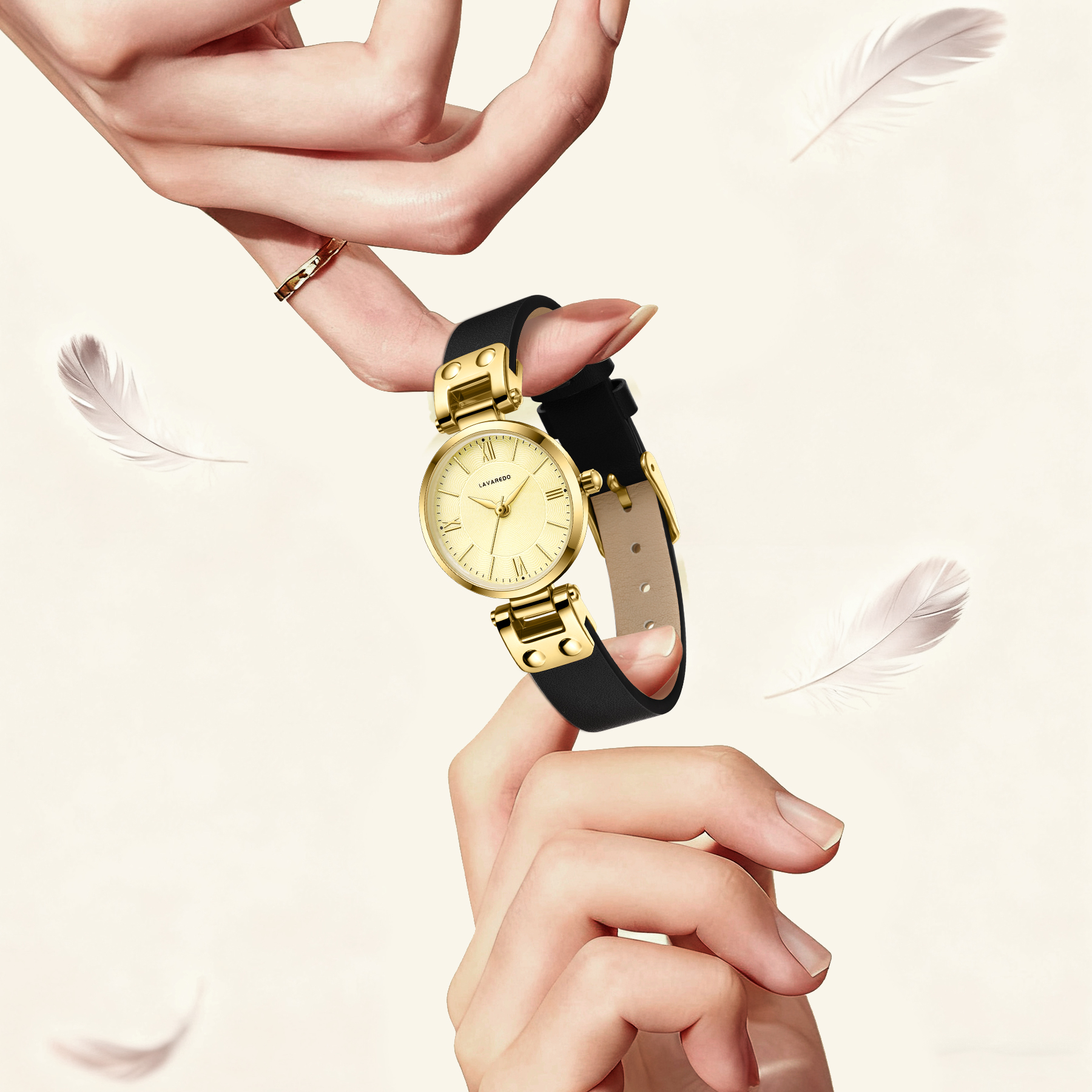 Elegant Women's Quartz Watch with Roman Numerals & Leather Strap - Perfect for Casual and Office Wear