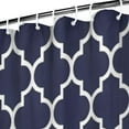 thumbnail image 3 of Navy and White Geometric Lattice Pattern Shower Curtain 72"x84" ,Bathroom Decorative Shower Curtains Set with 12 Hooks,Modern Waterproof Washable Shower Curtain, 3 of 6