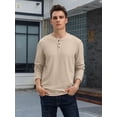 thumbnail image 4 of GIRUNS Men's Long Sleeve Waffle Henley Casual Henley T-shirts for Men, 4 of 6