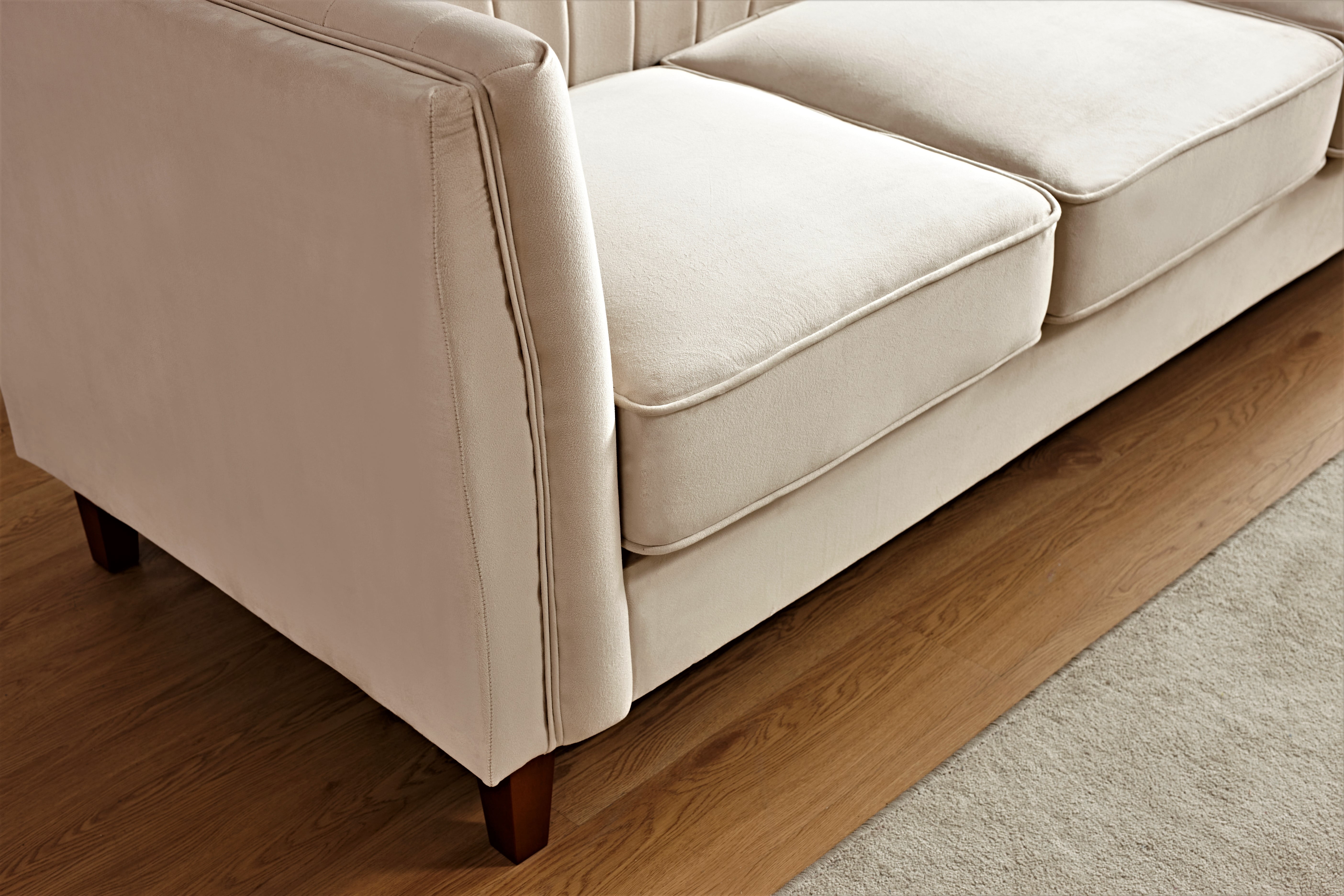 Uspridefurniture Plainfield Line Tufted Square Velvet Loveseat,Beige